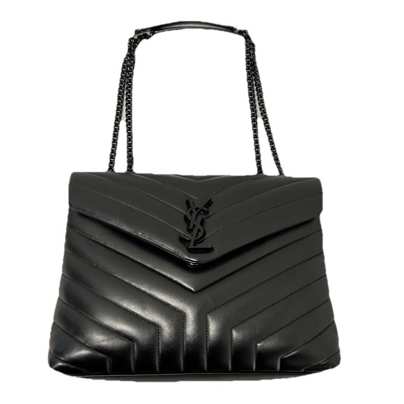 Saint Laurent Handbags - Saint Laurent Loulou Medium YSL Shoulder Bag Quilted Leather Black Designer